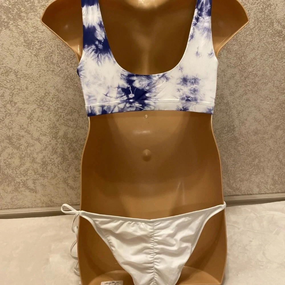 Dippin' Daisy's Tie-Dye Blue and White Bikini
